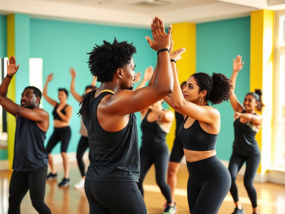 Diverse multicultural fitness community celebrating together
