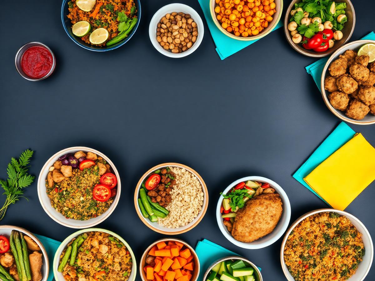 Healthy meal prep with fresh vegetables and lean protein