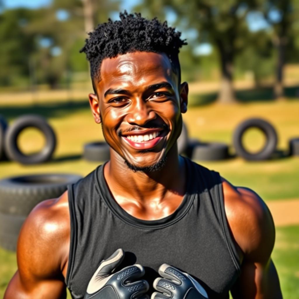 Boot camp participant after outdoor workout